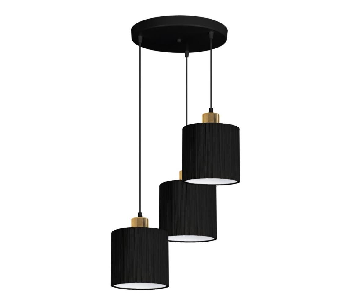 Belis Lustr na lanku BIZO 3xE27/60W/230V černá/zlatá BE0568