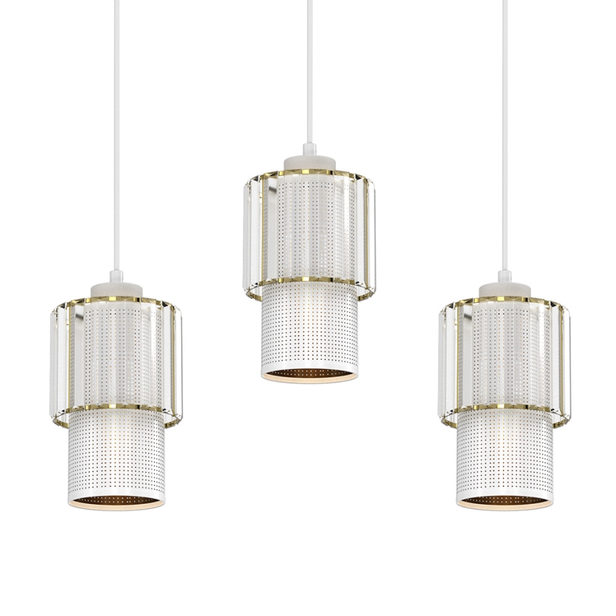 Lustr na lanku BLANCO 3xE27/60W/230V bílá