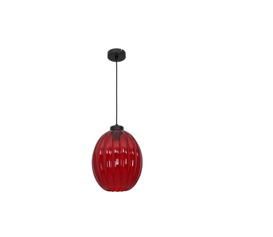 Luminex Lustr na lanku BLICK 1xE27/60W/230V červená LU0054
