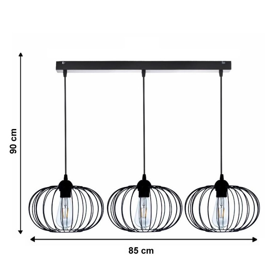 Lustr na lanku BOCCA 3xE27/60W/230V