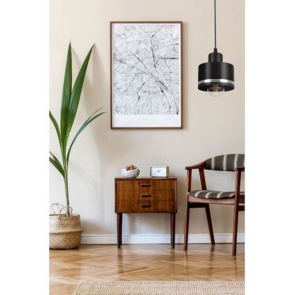 Lustr na lanku BODO SILVER 1xE27/60W/230V