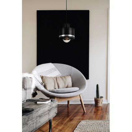 Lustr na lanku BODO SILVER 1xE27/60W/230V