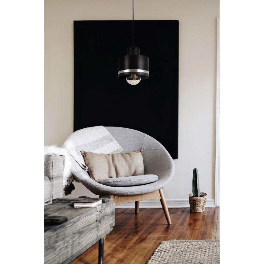 Lustr na lanku BODO SILVER 1xE27/60W/230V