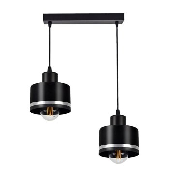 Lustr na lanku BODO SILVER 2xE27/60W/230V
