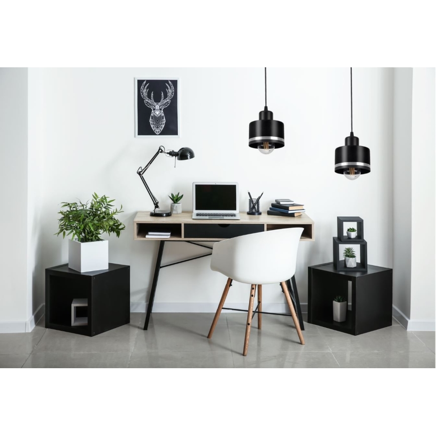 Lustr na lanku BODO SILVER 2xE27/60W/230V