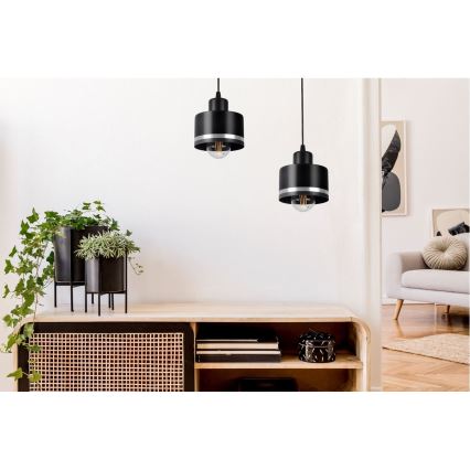 Lustr na lanku BODO SILVER 2xE27/60W/230V