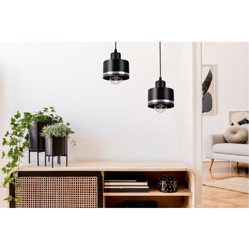 Lustr na lanku BODO SILVER 2xE27/60W/230V