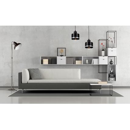 Lustr na lanku BODO SILVER 2xE27/60W/230V
