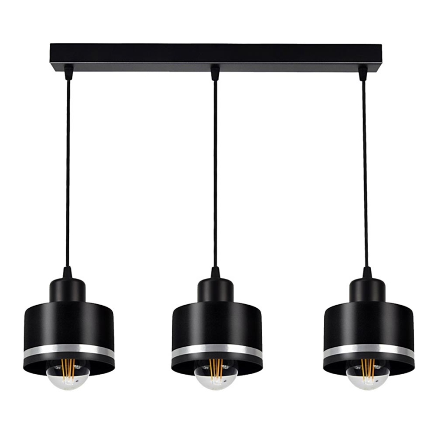Lustr na lanku BODO SILVER 3xE27/60W/230V
