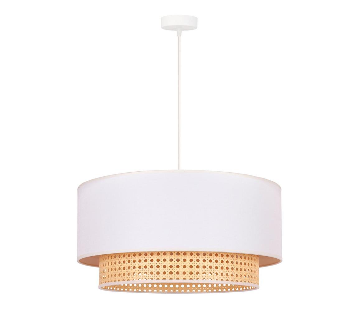 Duolla Lustr na lanku BOHO 1xE27/15W/230V pr. 60 cm krémová/ratan DU89712