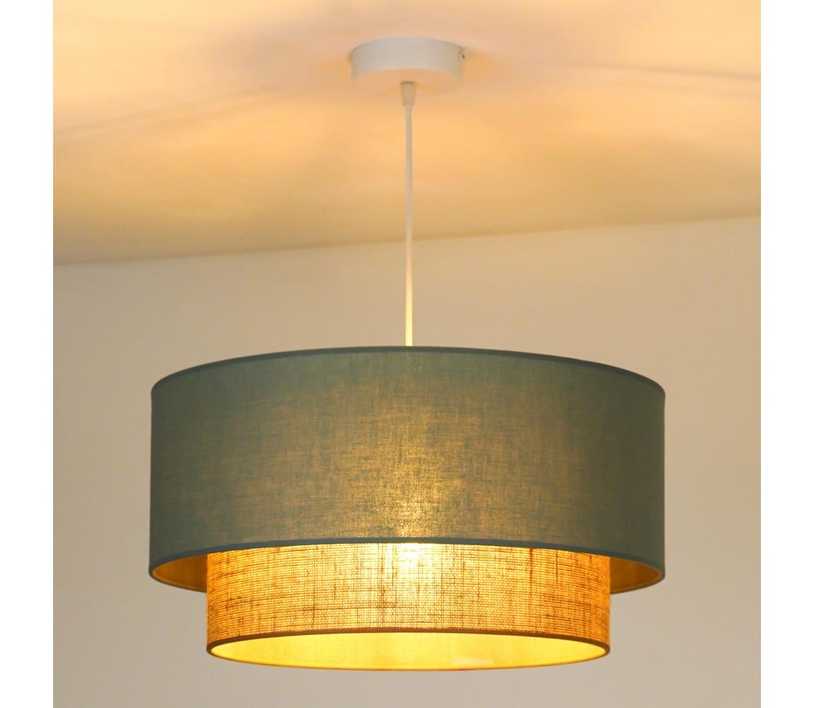 Duolla Lustr na lanku BOHO 1xE27/15W/230V zelená/hnědá DU89781