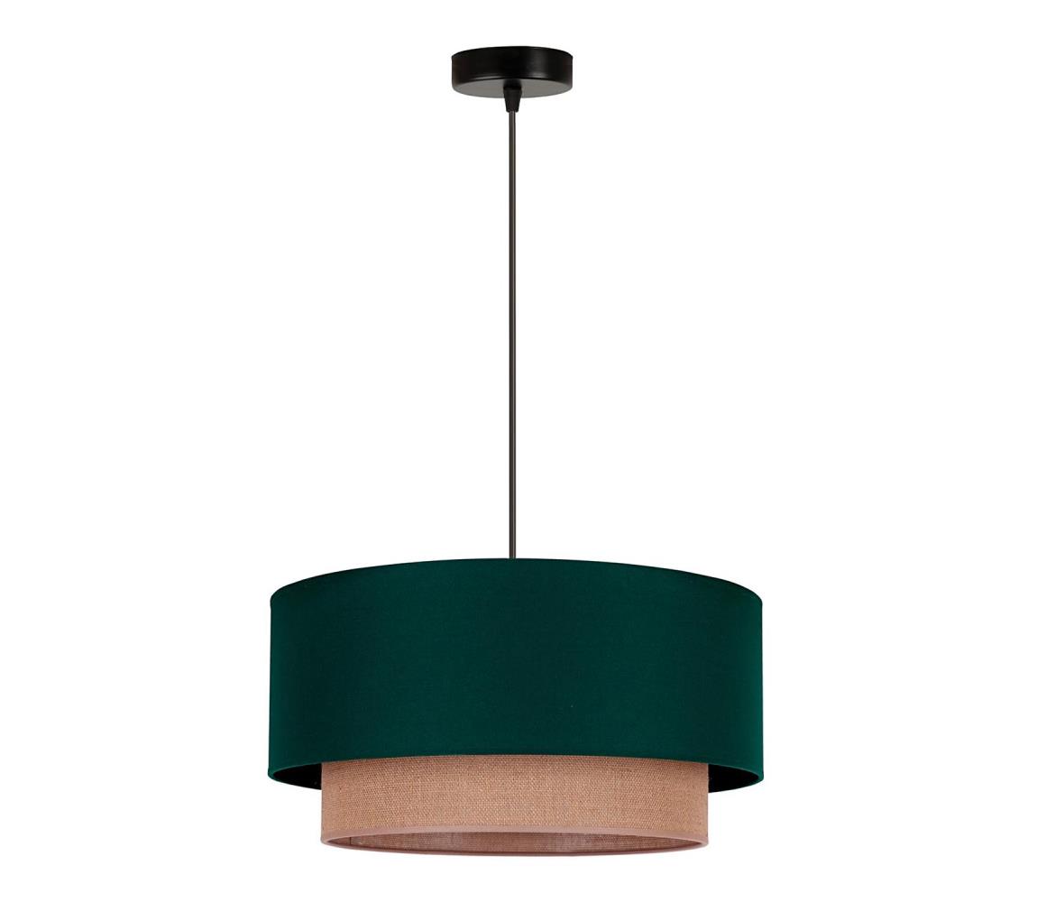 Duolla Lustr na lanku BOHO 1xE27/15W/230V zelená/hnědá DU89804