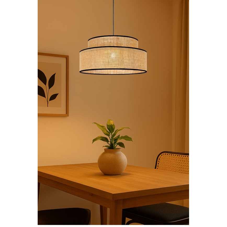 Lustr na lanku BOHO 1xE27/60W/230V béžová