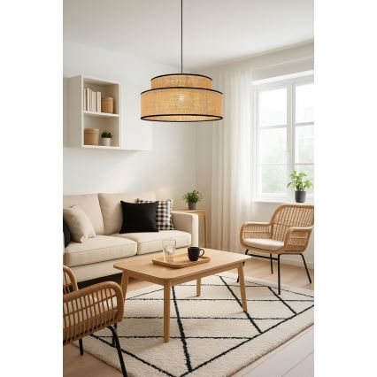 Lustr na lanku BOHO 1xE27/60W/230V béžová