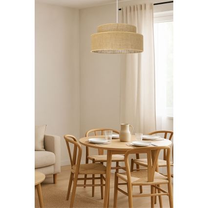 Lustr na lanku BOHO 1xE27/60W/230V béžová