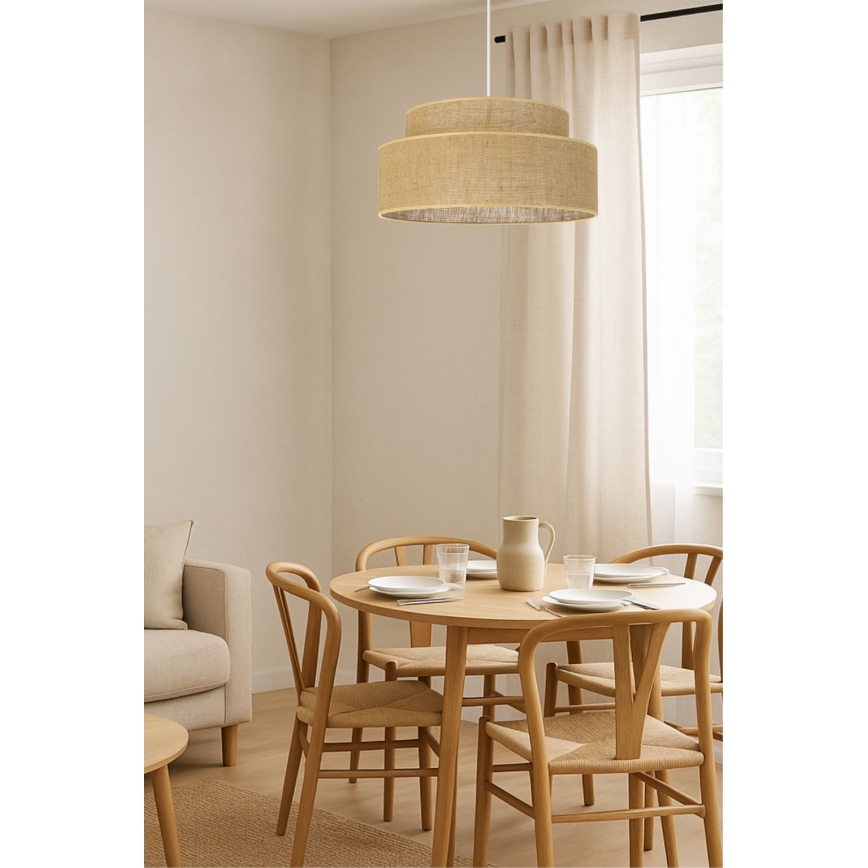 Lustr na lanku BOHO 1xE27/60W/230V béžová