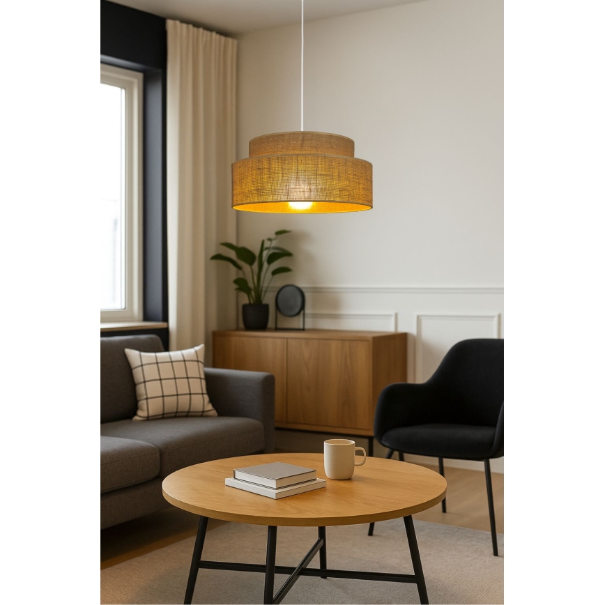 Lustr na lanku BOHO 1xE27/60W/230V béžová
