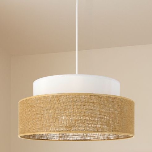 Lustr na lanku BOHO 1xE27/60W/230V bílá/béžová