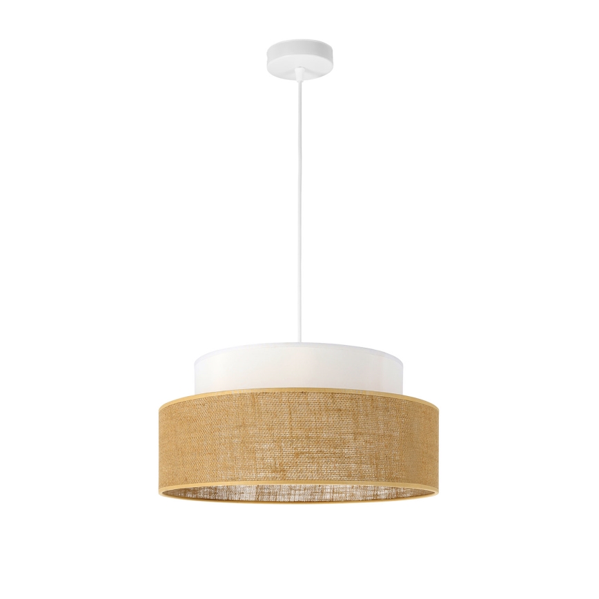 Lustr na lanku BOHO 1xE27/60W/230V bílá/béžová
