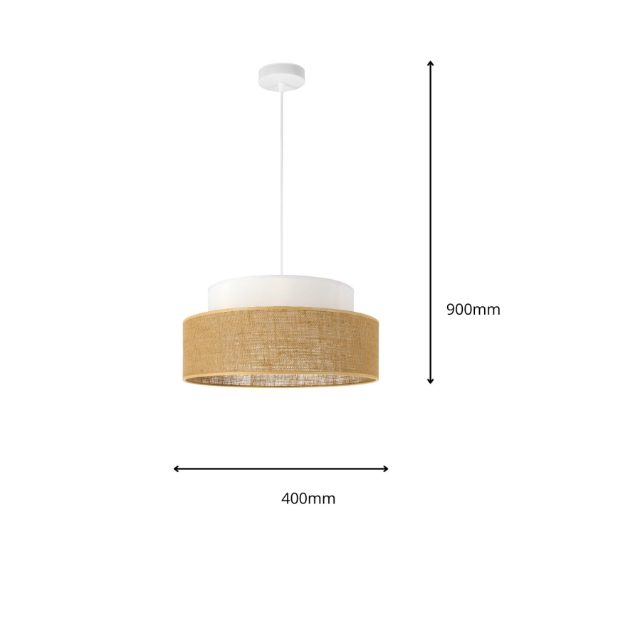 Lustr na lanku BOHO 1xE27/60W/230V bílá/béžová