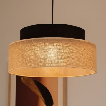 Lustr na lanku BOHO 1xE27/60W/230V černá/béžová