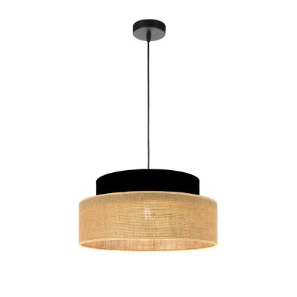 Lustr na lanku BOHO 1xE27/60W/230V černá/béžová