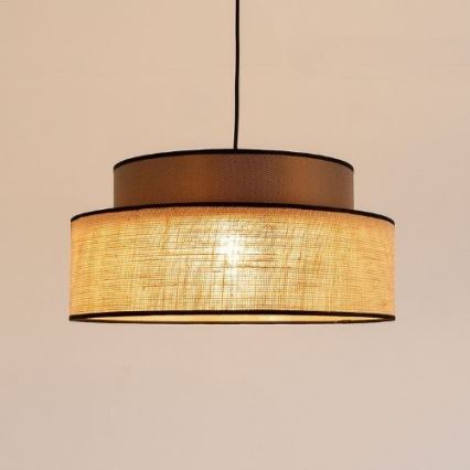 Lustr na lanku BOHO 1xE27/60W/230V hnědá/béžová