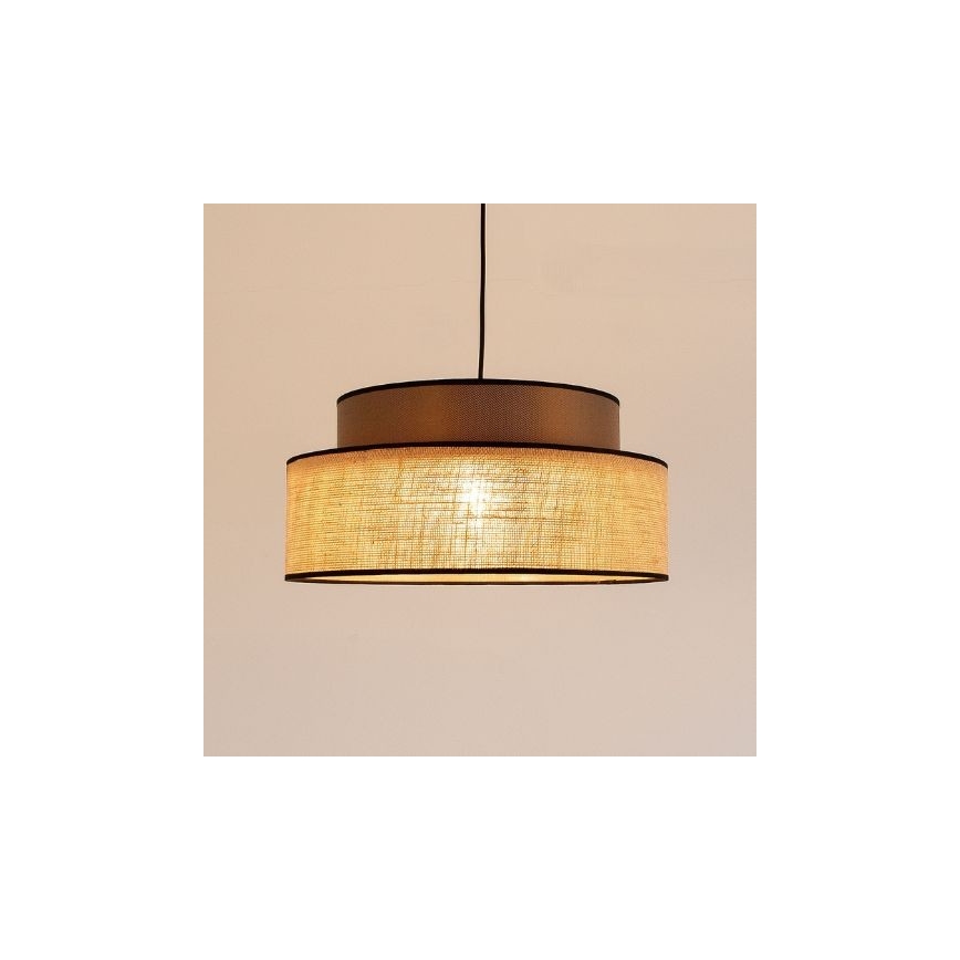 Lustr na lanku BOHO 1xE27/60W/230V hnědá/béžová