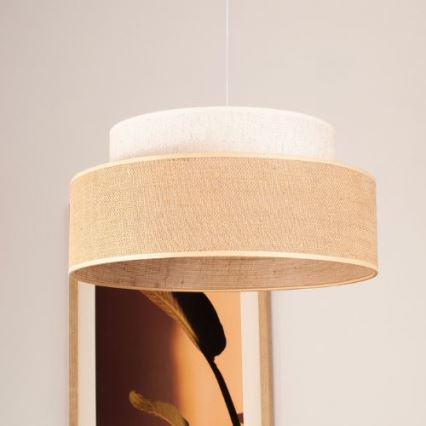 Lustr na lanku BOHO 1xE27/60W/230V krémová/béžová