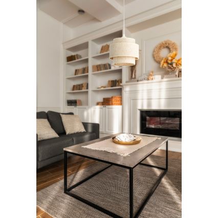 Lustr na lanku BOHO 1xE27/60W/230V pr. 20 cm bílá