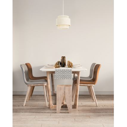 Lustr na lanku BOHO 1xE27/60W/230V pr. 20 cm krémová/juta