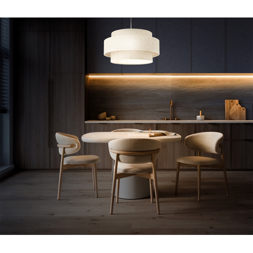 Lustr na lanku BOHO 1xE27/60W/230V pr. 40 cm bílá