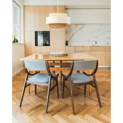 Lustr na lanku BOHO 1xE27/60W/230V pr. 40 cm bílá/juta