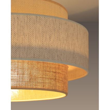 Lustr na lanku BOHO 1xE27/60W/230V pr. 40 cm bílá/juta