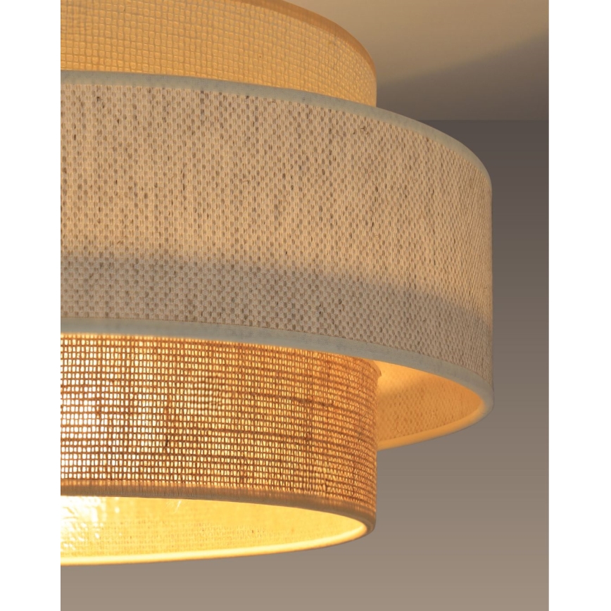 Lustr na lanku BOHO 1xE27/60W/230V pr. 40 cm bílá/juta