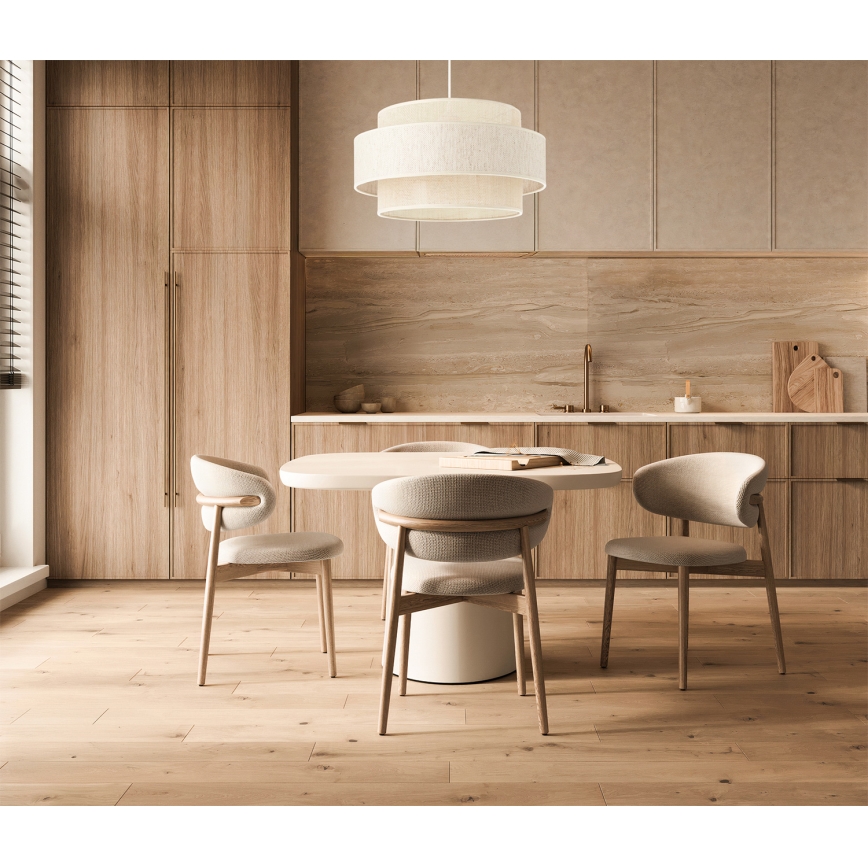 Lustr na lanku BOHO 1xE27/60W/230V pr. 40 cm krémová/juta