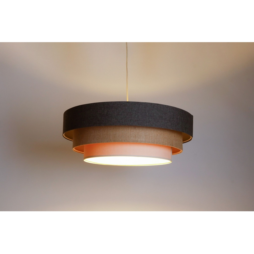 Lustr na lanku BOHO TRINITI 1xE27/60W/230V šedá/béžová/krémová