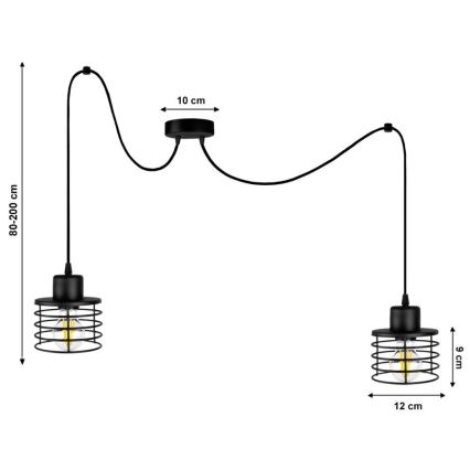 Lustr na lanku BONOX 2xE27/60W/230V pavouk