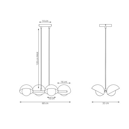 Lustr na lanku BOOM 4xG9/8W/230V bílá