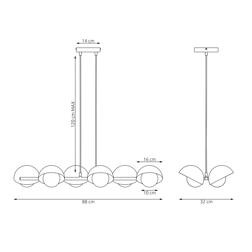 Lustr na lanku BOOM 6xG9/8W/230V bílá
