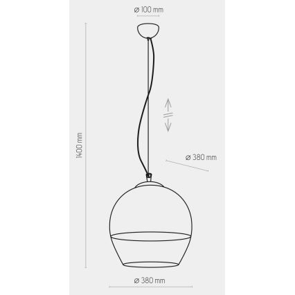 Lustr na lanku BOULETTE 1xE27/60W/230V