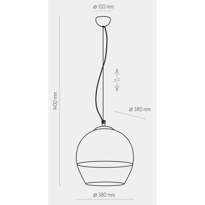 Lustr na lanku BOULETTE 1xE27/60W/230V