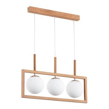 Lustr na lanku BRAGA 3xE14/40W/230V béžová/bílá