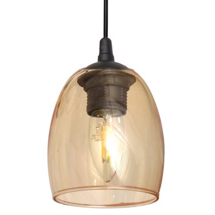 Lustr na lanku BRILLANT 3xE27/15W/230V béžová/čirá/šedá