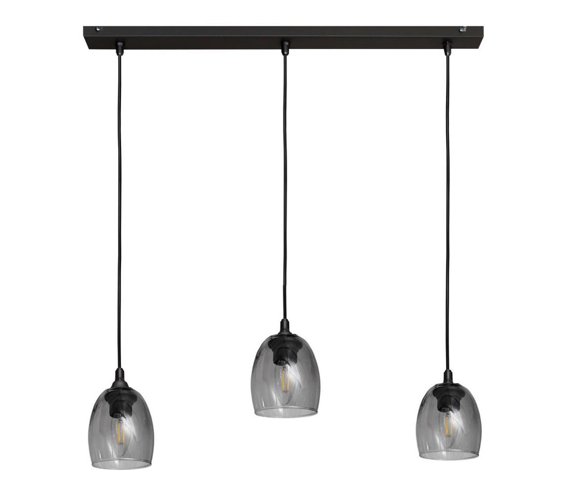 Helam Lustr na lanku BRILLANT 3xE27/60W/230V šedá HE1156