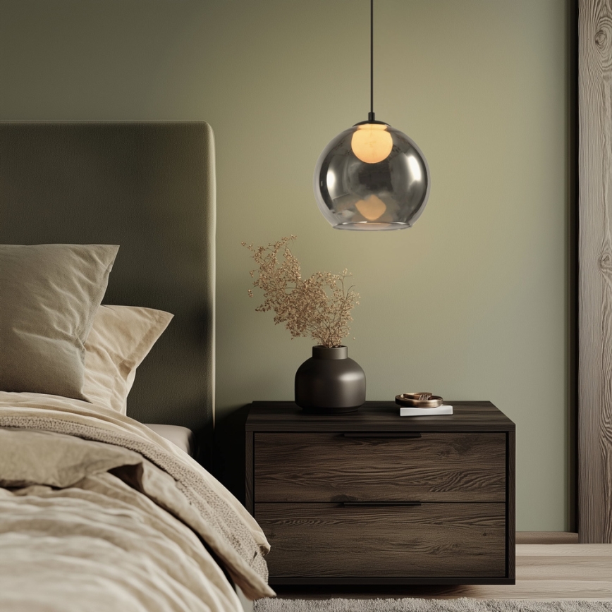 Lustr na lanku BRIN 1xG9/15W/230V kouřová černá