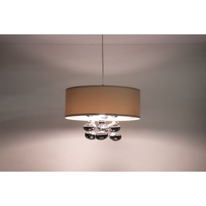 Lustr na lanku BUBBLE 1xE27/60W/230V pr. 40 cm béžová
