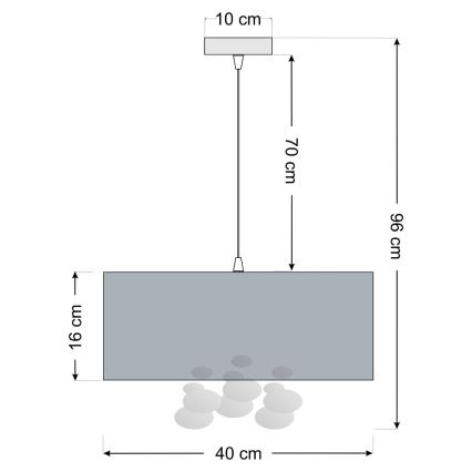 Lustr na lanku BUBBLE 1xE27/60W/230V pr. 40 cm béžová