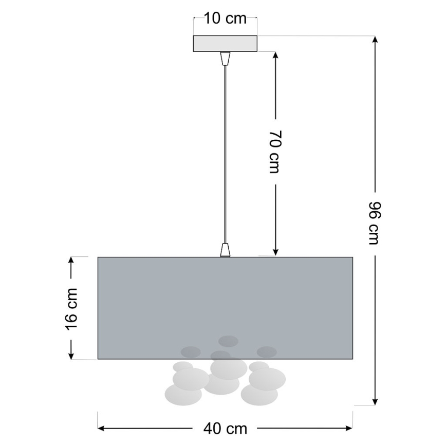 Lustr na lanku BUBBLE 1xE27/60W/230V pr. 40 cm bílá