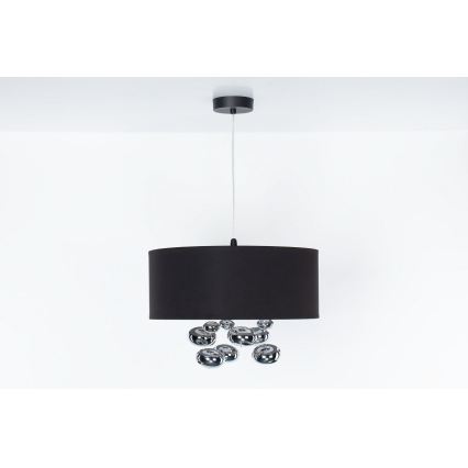 Lustr na lanku BUBBLE 1xE27/60W/230V pr. 40 cm černá